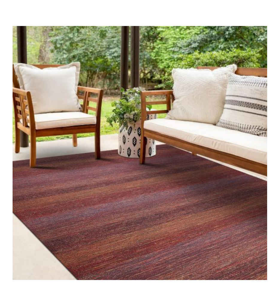 #SAINT TROP 160055  Tapis extérieur-intérieur motifs lignes orange 160x230