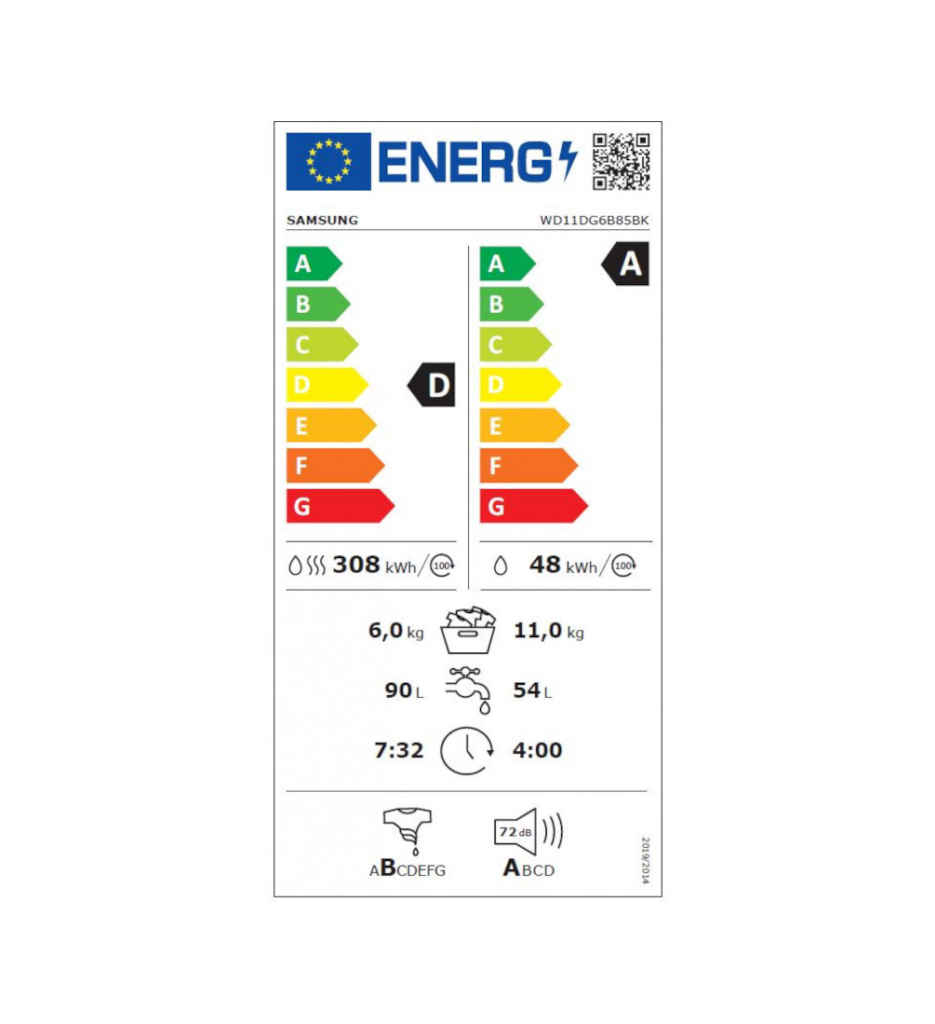 LAV. / SECH. 11/6KG 1400T A/D °°°SAMSUNG WD11DG6B85BK