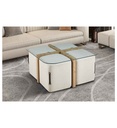 Table basse 'Shana' avec 4 poufs tissu 5101-1