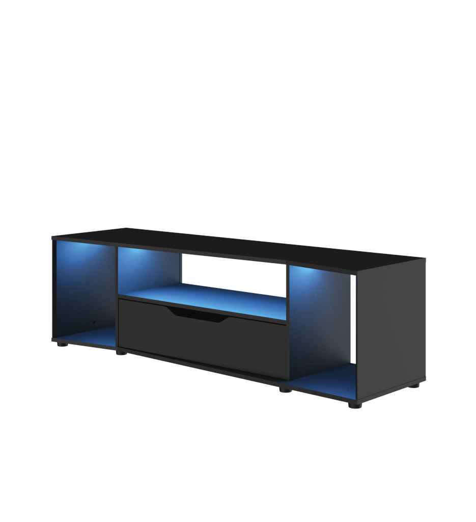 MEUBLE TV HACK BLACK+BLUE LED 1E17046