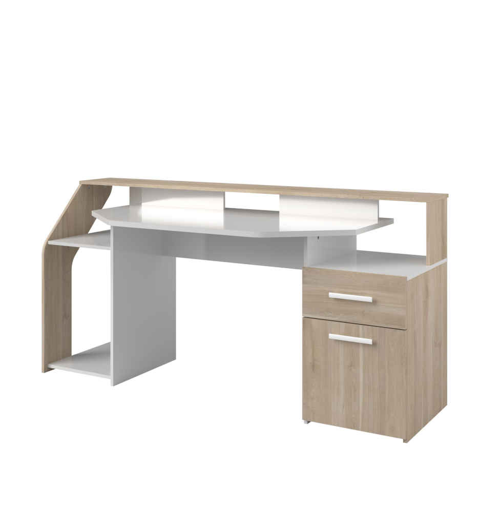 #* Bureau gamer SILVER 6890STAT JAPAN OAK / SHINY WHITE