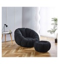 ²FAUTEUIL+POUF-BLACK TEDDY-PUMPKIN CHAIR