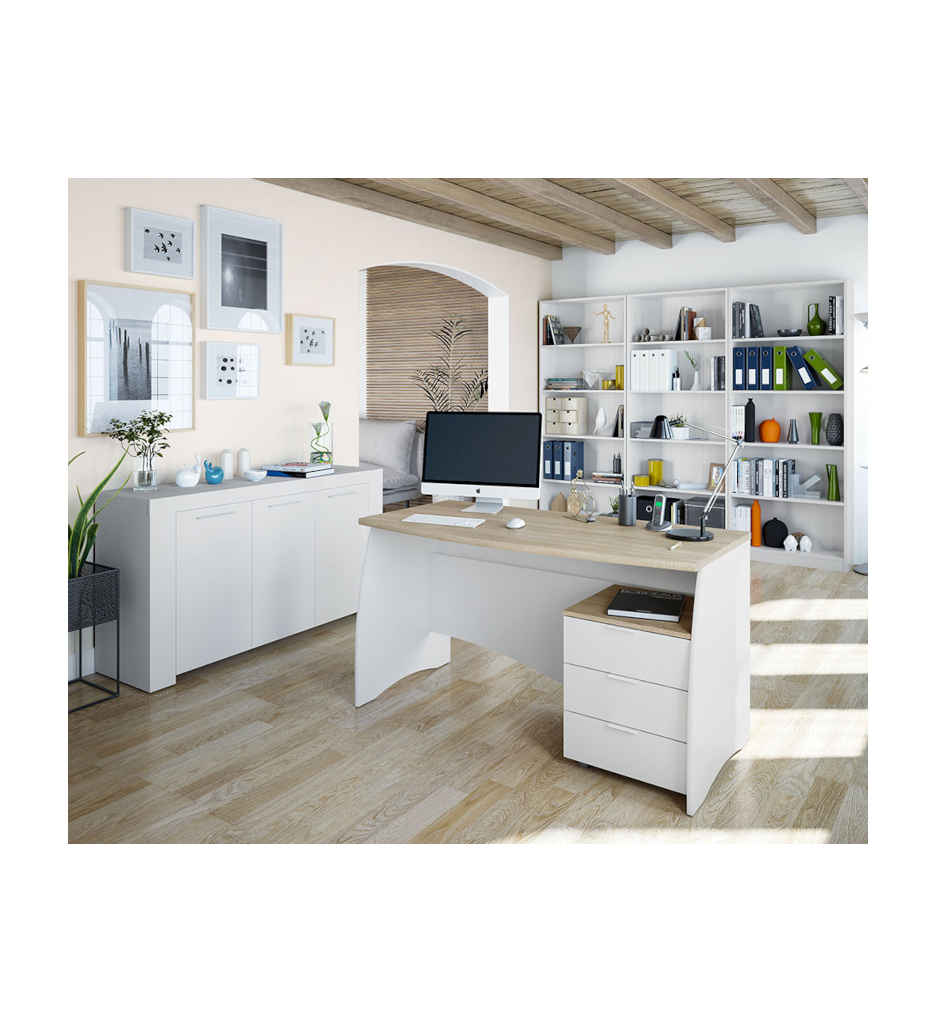 #Bureau ESTIL 0F4625A  BLANC / CHÊNE  CANADIAN