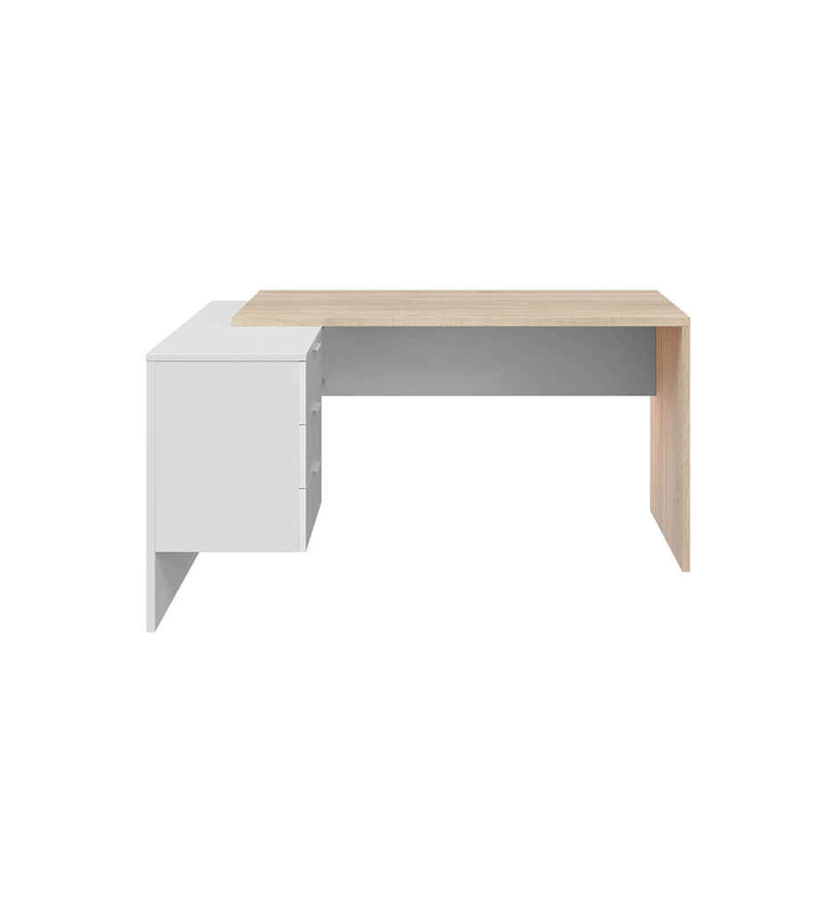 Bureau / Console Réversible OFFICE  0F4655A CHÊNE CANADIAN/ BLANC ARTIC