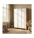 ARMOIRE 3 PORTES/1 TIROIR -CHATAIGNER NATUREL/BLANC-1H6N180-ARIA