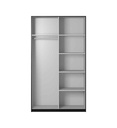 ARMOIRE 2PT NOIR AVEC MIROIRS-150CM-22W01655-BETA
