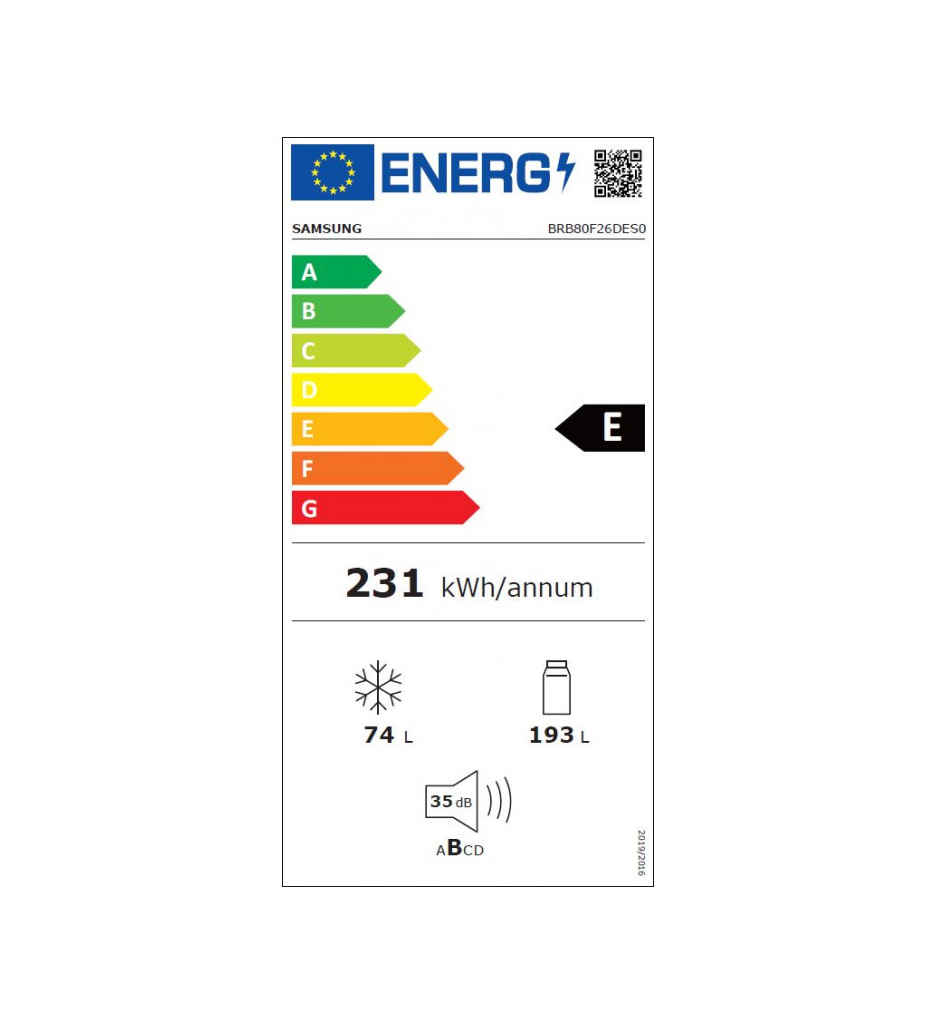 REF. COMBI. ENC. 178CM NO FROST E °°°SAMSUNG BRB80F26DES0EF
