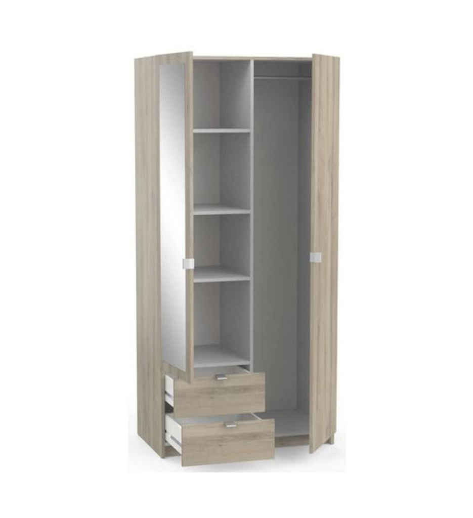 #Armoire 2 portes 2 tiroirs MELLIE coloris chêne kronberg 454110