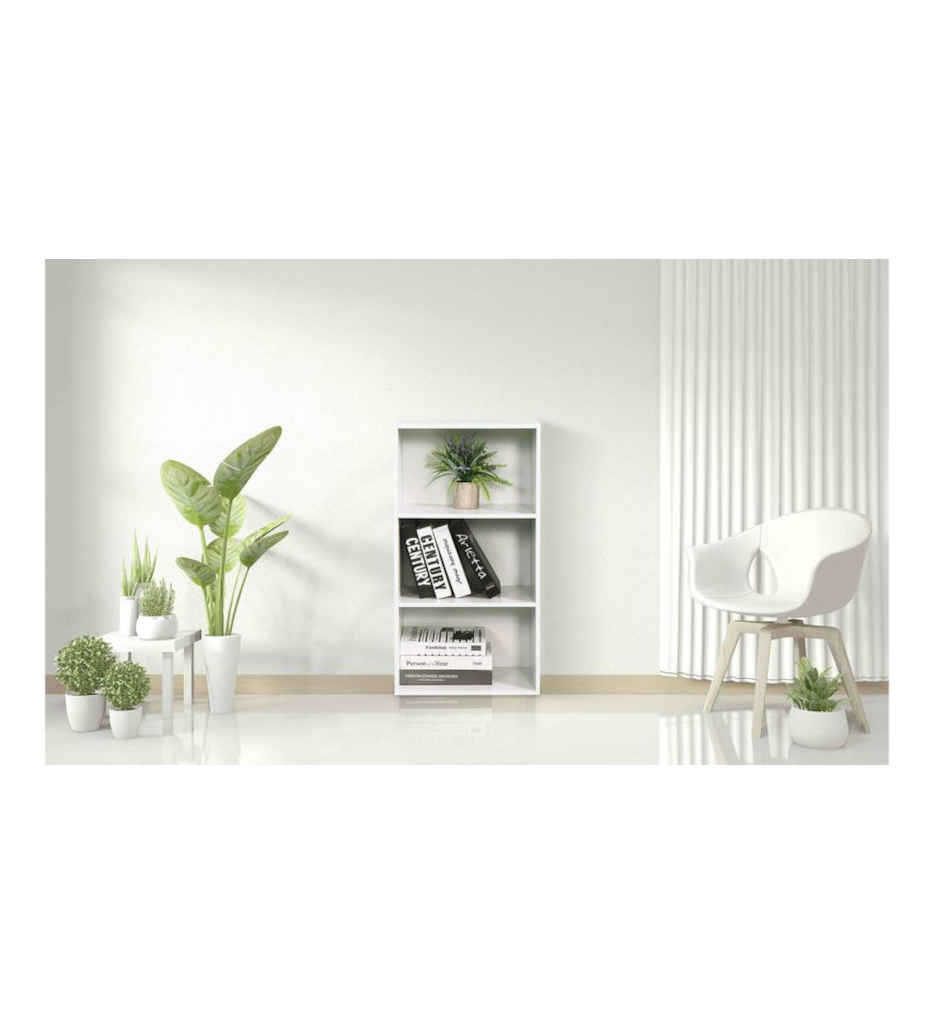 Bibliothèque 3 cases CUBIK coloris blanc
