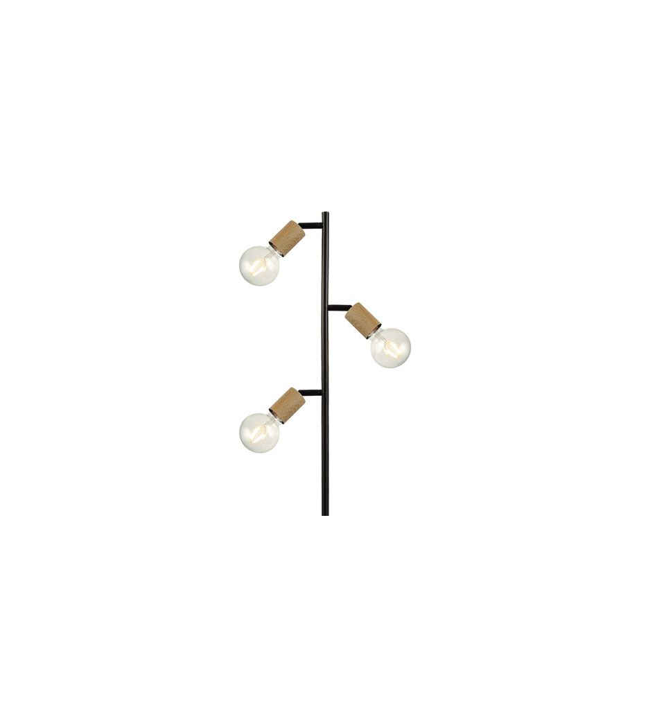 #Lampadaire Métal et bois 150 cm noir PALAVAS