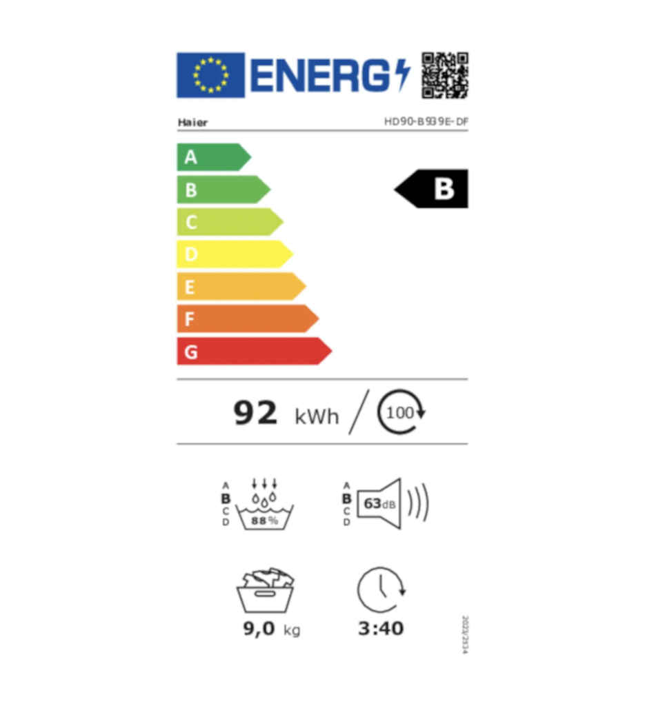SL 9KG PAC B °HAIER HD90-B939E-DF
