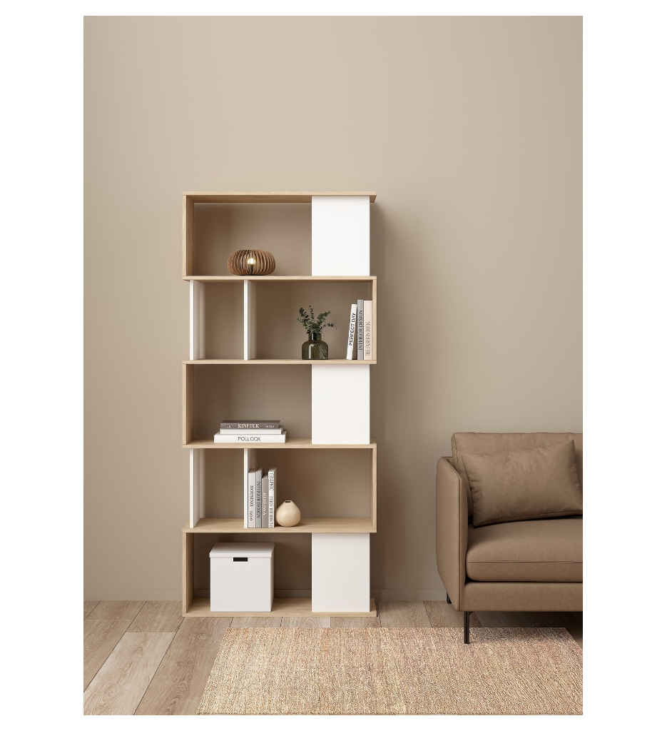 Bibliothèque chêne/blanc NINJA  71735hl49