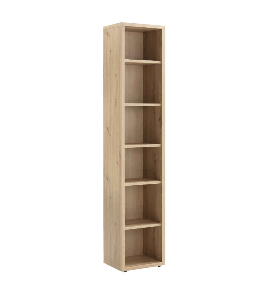Bibliothèque petite largeur 6 compartiments CHÊNE ARTISAN DESIGNO LB4802K76506