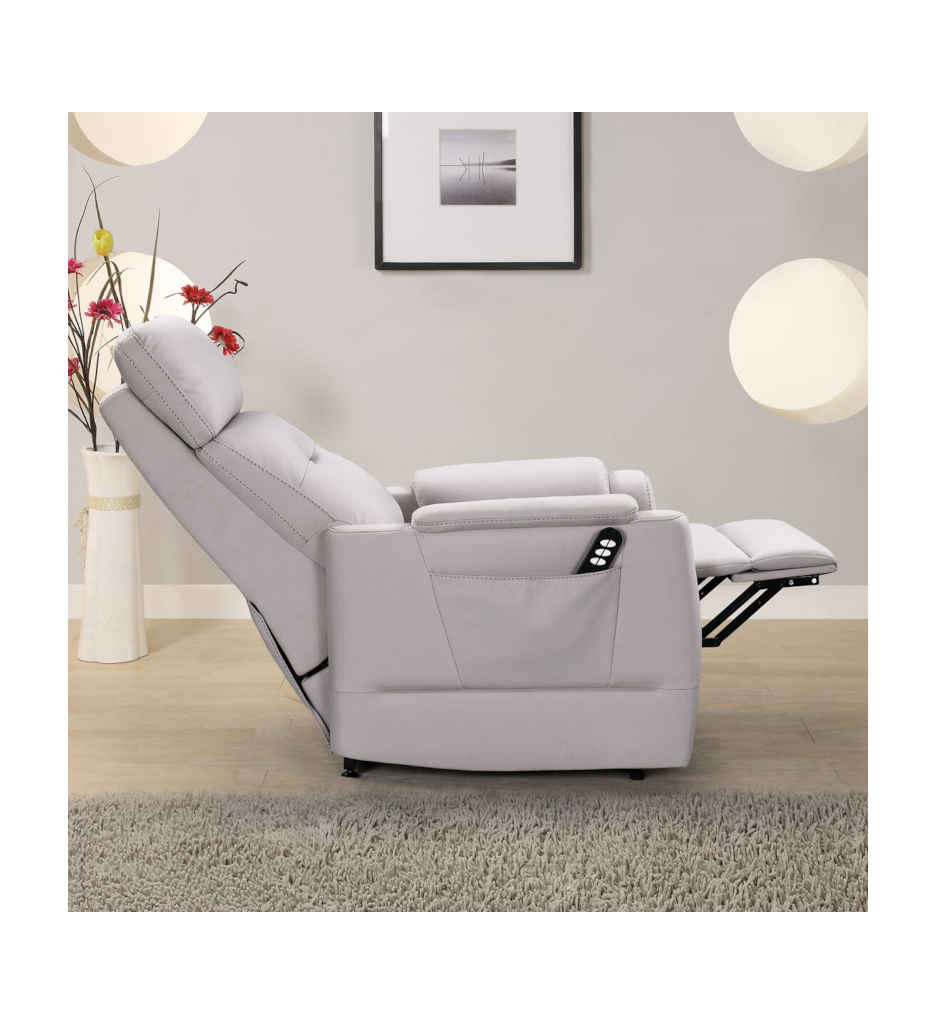 FAUTEUIL RELAX/RELEVEUR 3M-LIFT-LN6588-TISSU SILVER-ARKANA