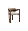 CHAISE AVEC ACCOUDOIR-BOIS DARK BROWN-TISSU CAPPUCCINO-EVE