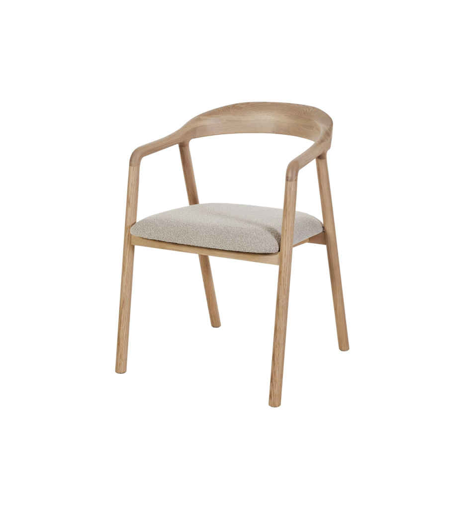 CHAISE CHENE CLAIR TISSU BOUCLE BEIGE/ST2410-BOUCLE