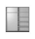 ARMOIRE 2PT NOIR AVEC MIROIRS-200CM-22W01657-BETA