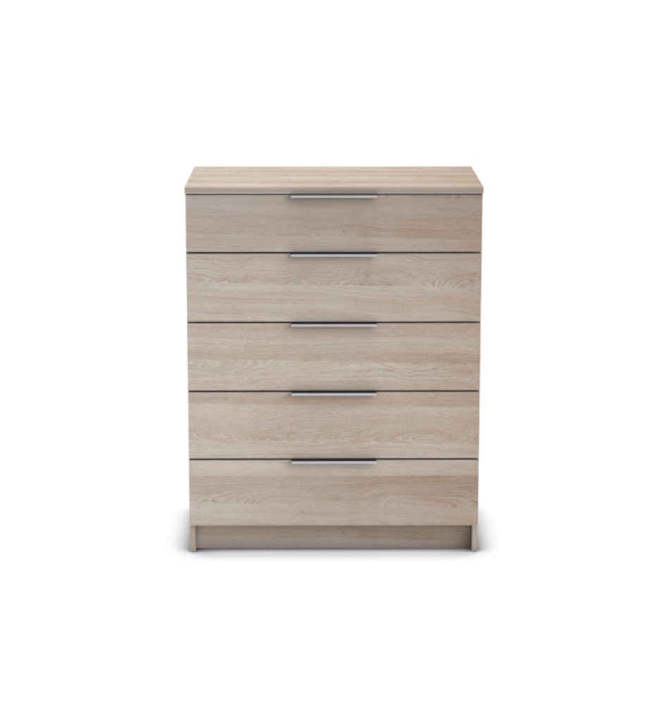 #Commode 5 tiroirs SPACE coloris chêne shannon 360280