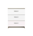 Commode 3 tiroirs NANO coloris blanc/ chêne shannon