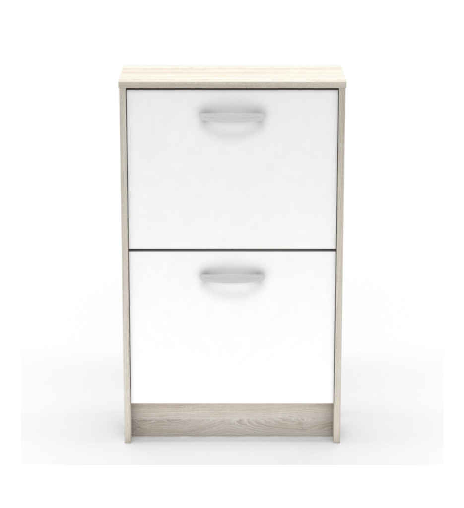 Meuble à chaussures 2 abattants NANO coloris bois/ blanc 117104