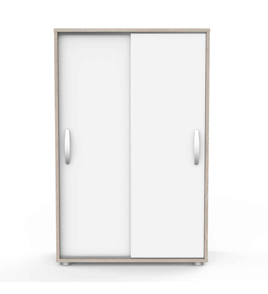 Lingère 2 portes coulissantes NANO coloris chêne shannon/blanc 275327