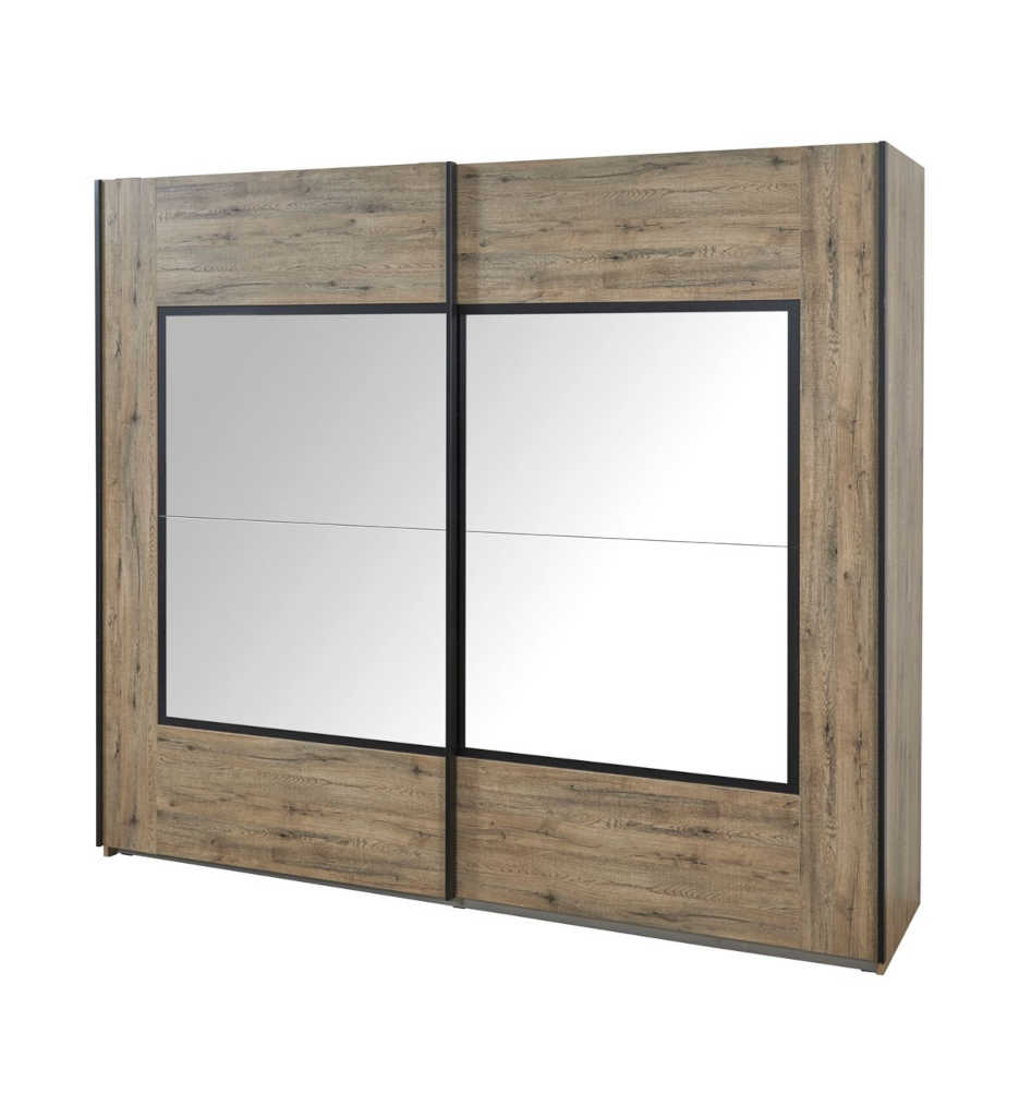 ARMOIRE 2PT+MIR  245CM/OLIVIA SCARLET OAK