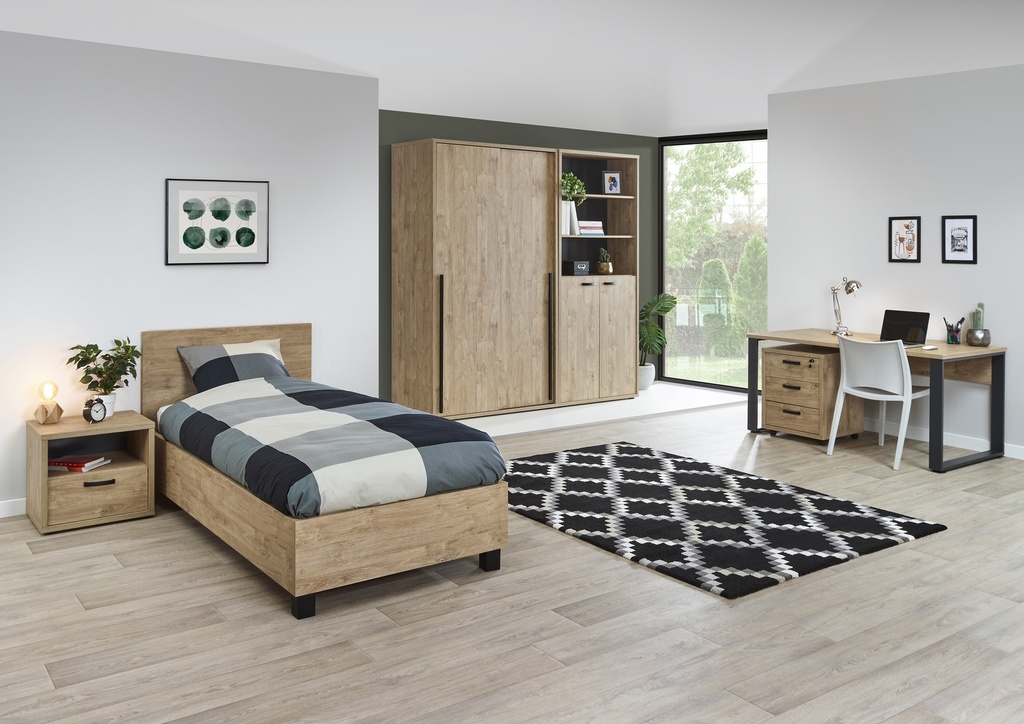 ARMOIRE 2PT COULISSANTES-150CM-CASS15-GOLDEN OAK-CASPER