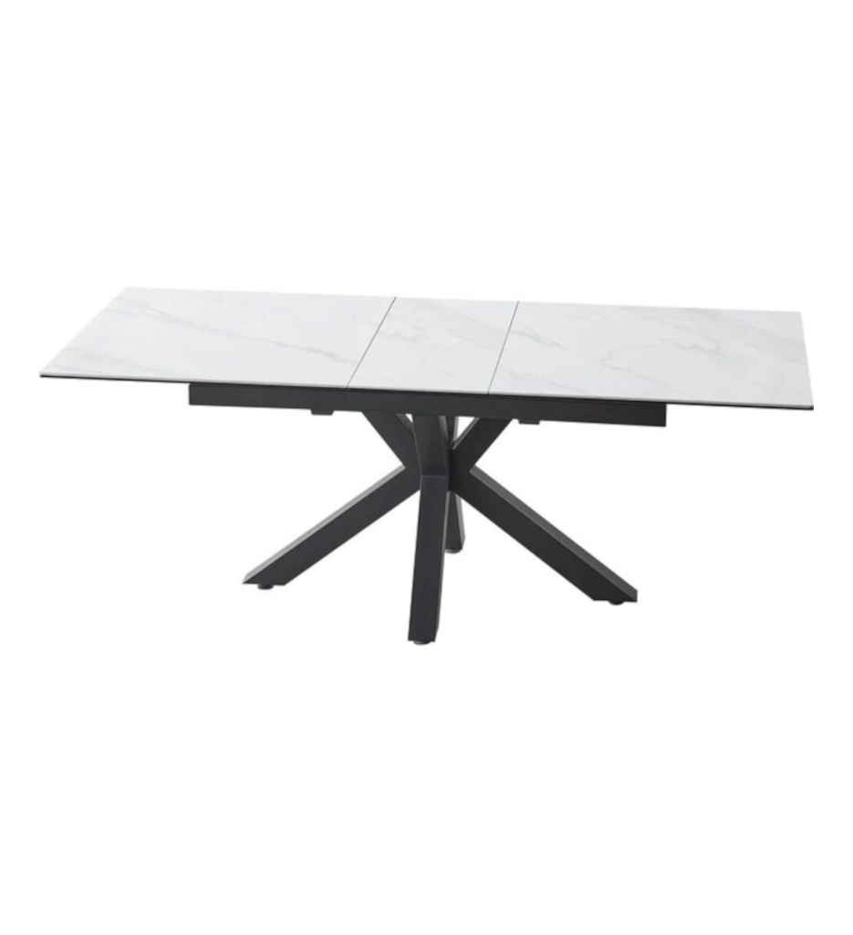 #TABLE 180/220CM-BLANC-CERAMIQUE-58501BL-MARISSA