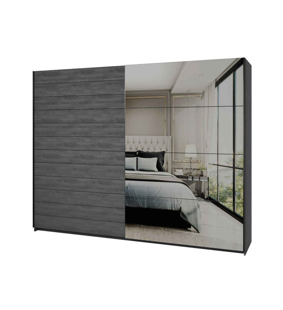 ARMOIRE 2PT/1MIR-270 CM-24CBEA69-GALAXY CARBONALAXY CARBON