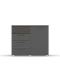 COMMODE 1PT/4T-AG315.61F7-GRIS METAL/BLACK OAK-MIRO