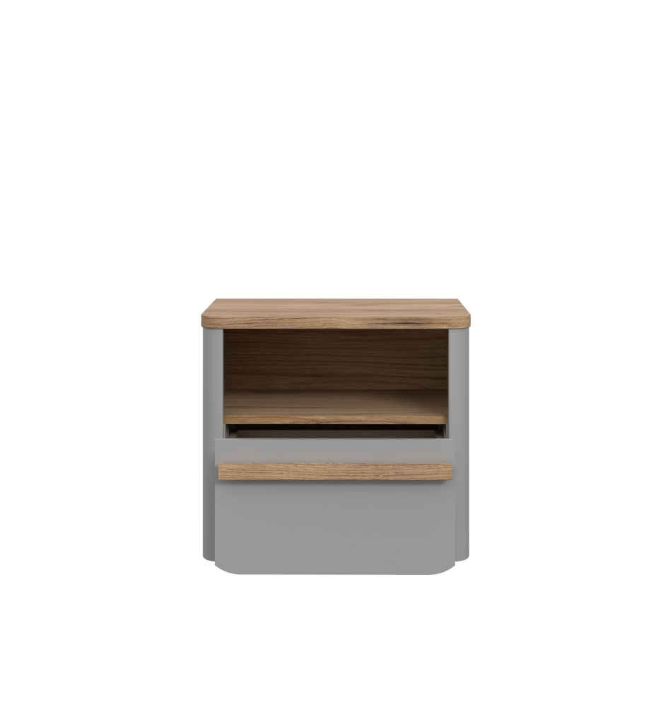 #CHEVET 1T/1N-GRIS/CHENE CHATAIGNE-SFNK011-SURFINO
