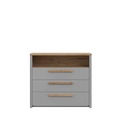 #COMMODE 3T/1N-SFNK211-GRIS/CHENE CHATAIGNE-SURFINO