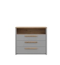 COMMODE 3T/1N-SFNK211-GRIS/CHENE CHATAIGNE-SURFINO