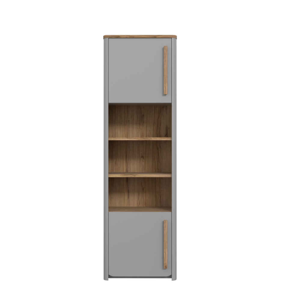 #BIBLIOTHEQUE-2PT/3N-SFNR711L-GRIS/CHENE CHATAIGNE-SURFINO