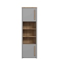 #BIBLIOTHEQUE-2PT/3N-SFNR711L-GRIS/CHENE CHATAIGNE-SURFINO