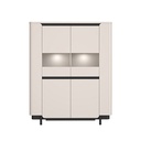 ²VITRINE 2PT-AV ECLAIRAGE LED-130CM-VXLV621B--SABLE/NOIR-VODOL