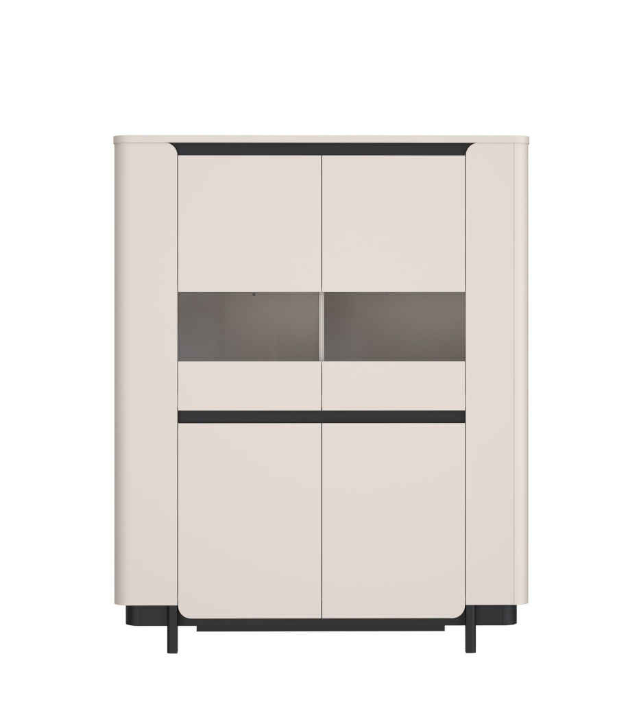 ²VITRINE 2PT-130CM-VXLV621-SABLE/NOIR-VODOL