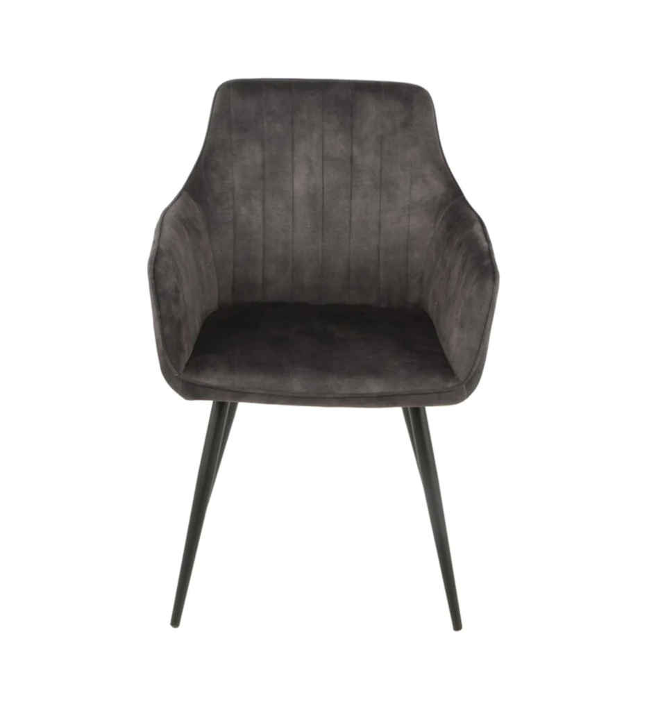 CHAISE AVEC ACCOUDOIR 14720GA - COUNTRY VELOUR GRIS ANTHRACITE