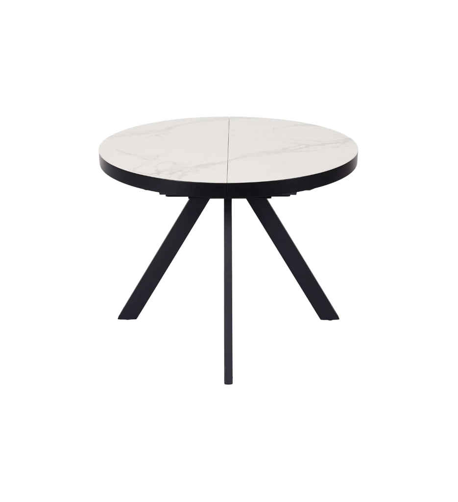 #TABLE RONDE CERAMIQUE 119(159)CM-17500BL-ROMA BLANC