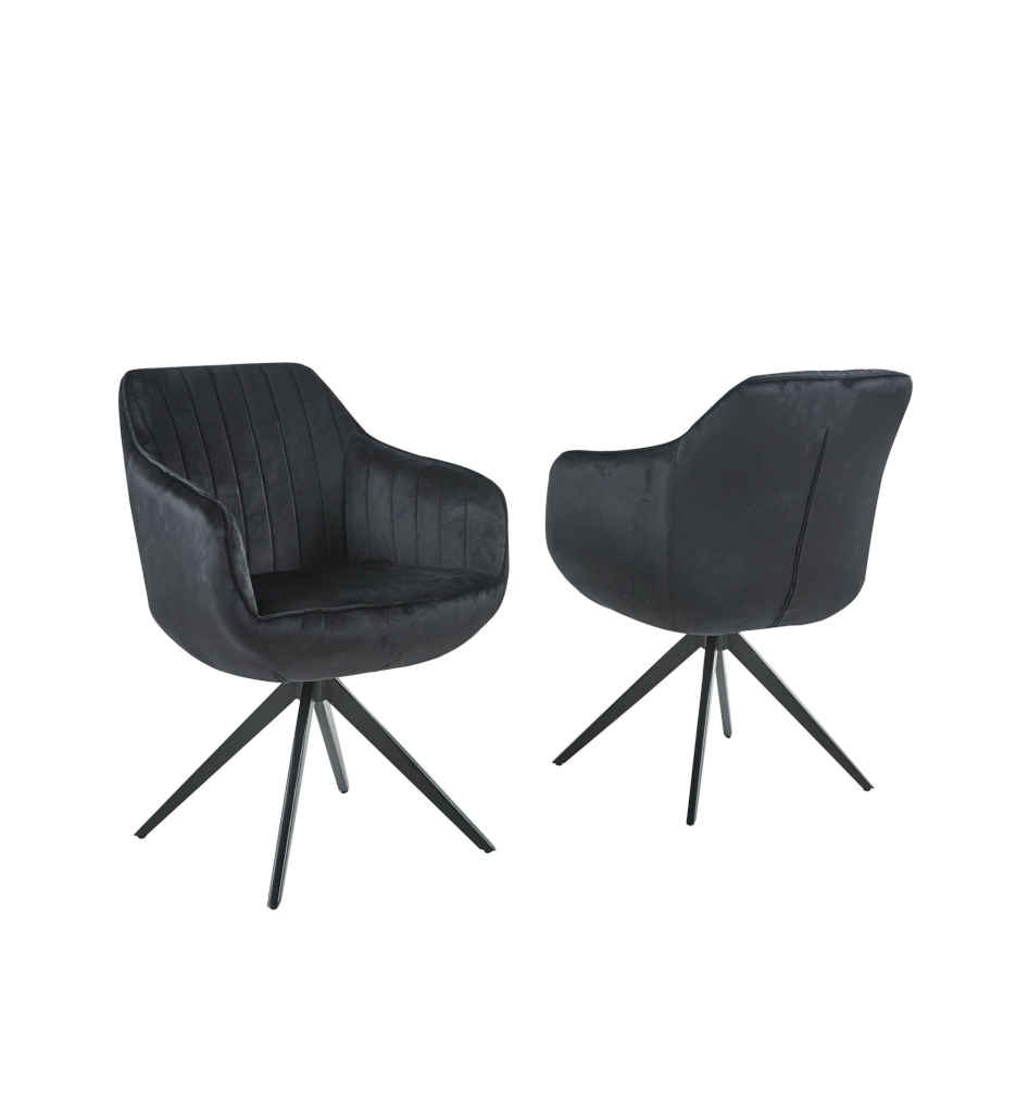 CHAISE AV ACCOUDOIR -VELOURS KJC-76 BLACK
