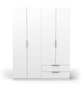 ²ARMOIRE 4PORTES 2TIROIRS -157 CM-BLANC MAT-391370-GHOST