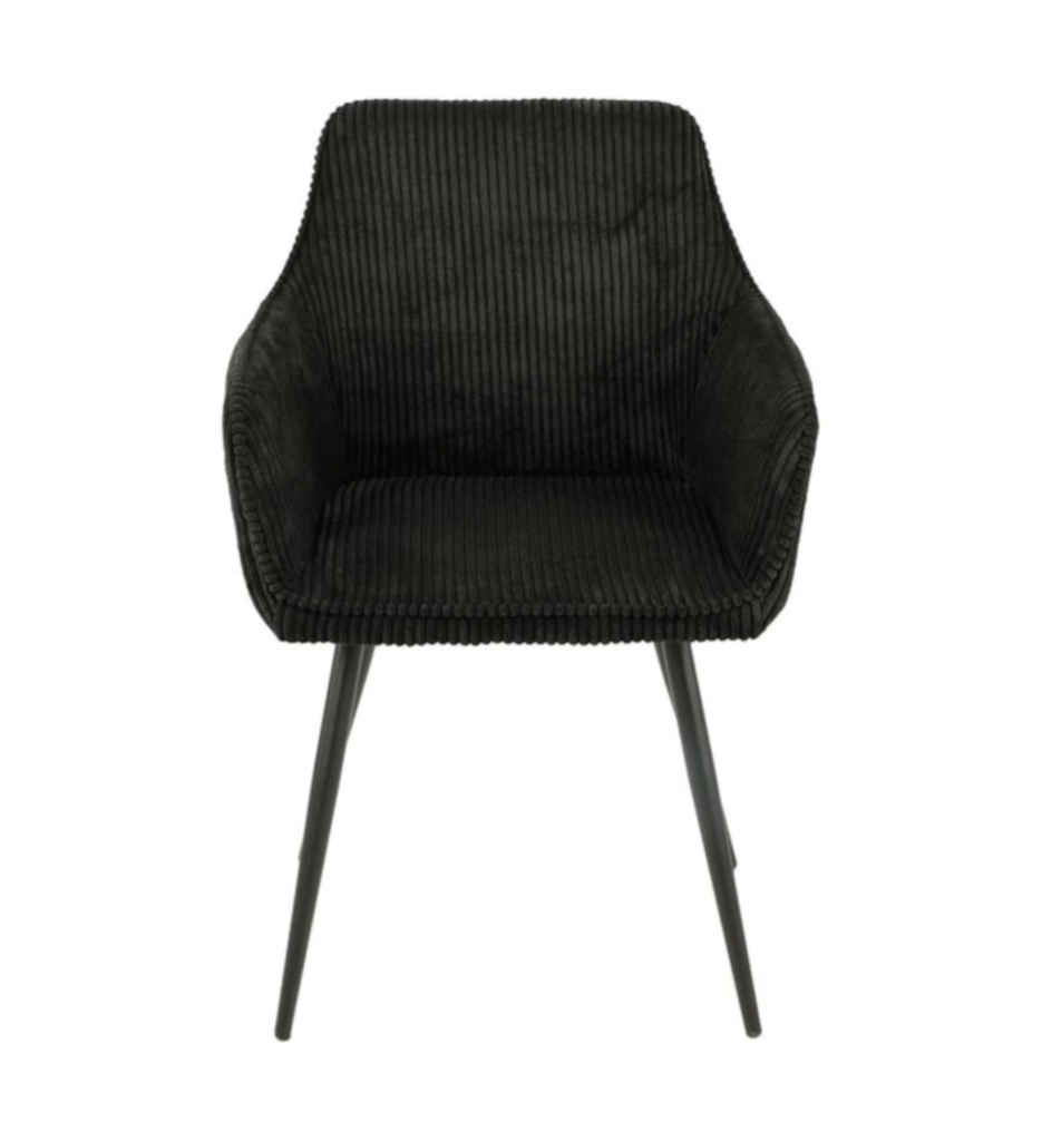 CHAISE AVEC ACCOUDOIR 14721NO -VELOUR CÔTELÉ NOIR-COLORADO