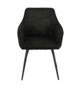 CHAISE AVEC ACCOUDOIR 14721NO -VELOUR CÔTELÉ NOIR-COLORADO
