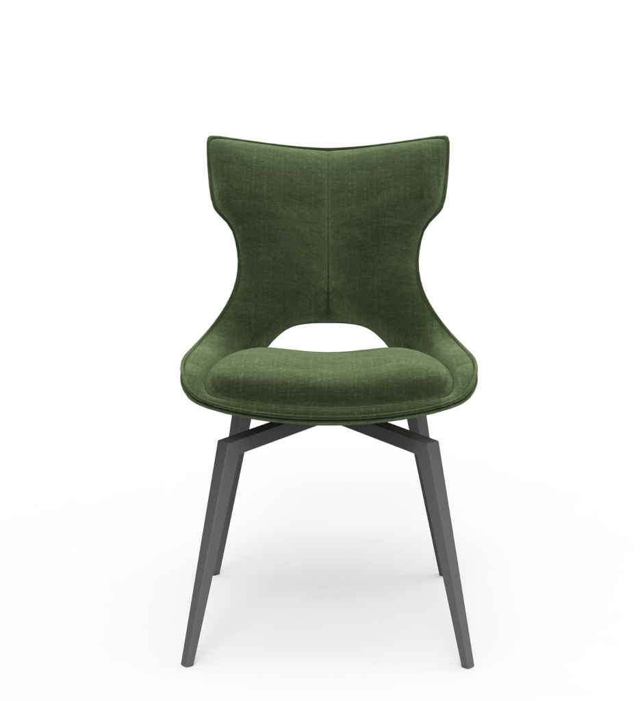CHAISE VELOURS VERT PIVOTANTE 180°-15421VE - MONICA
