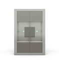 VITRINE 2 PORTES GLACE N°20-LAQUE GRIS CLAIR/GRIS-JANE 0709