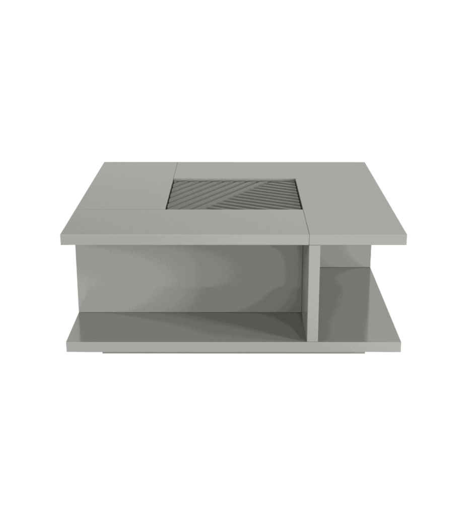TABLE BASSE CARRÉE 1 ABATANT N°12-LAQUE GRIS CLAIR/GRIS-JANE 0709