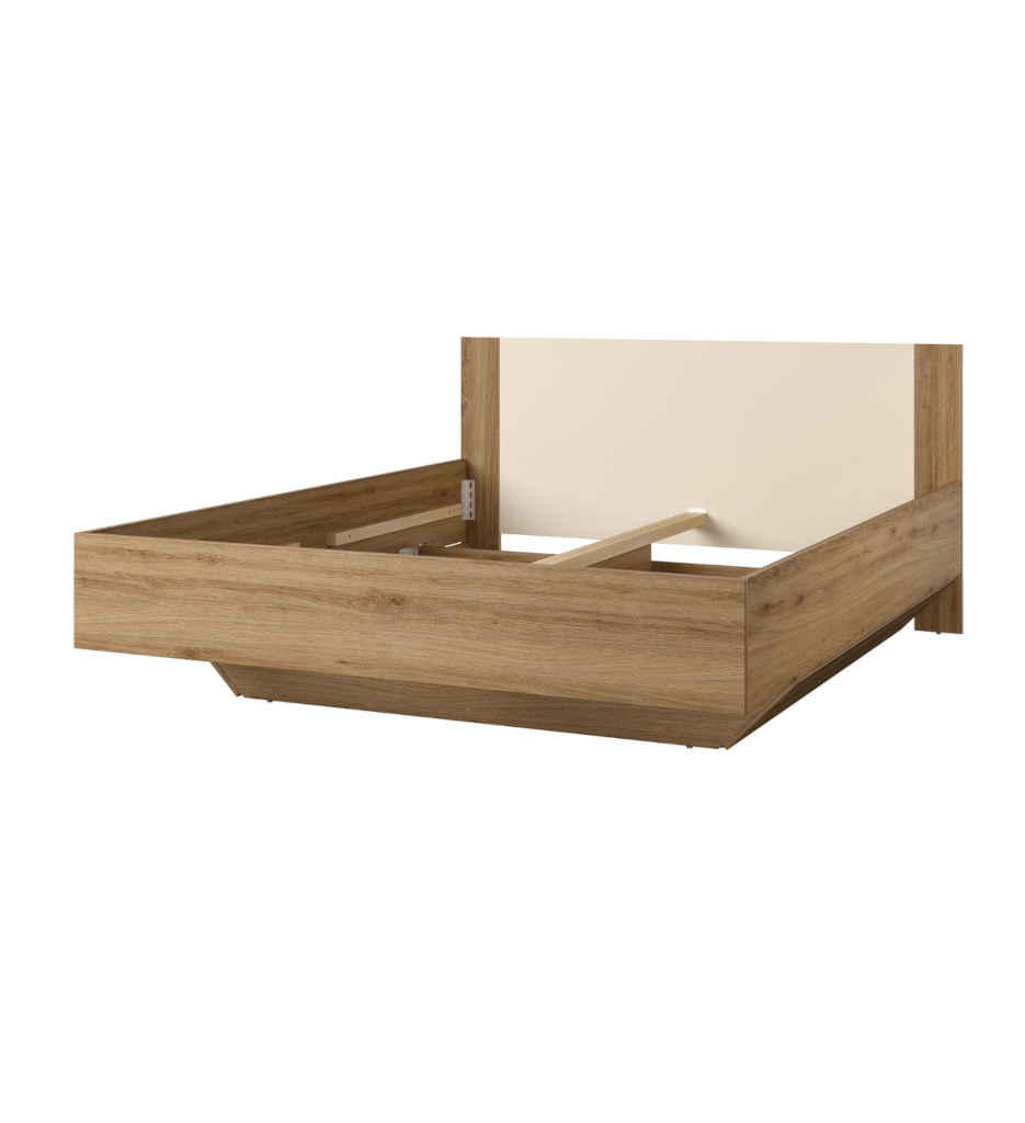 LIT 160*200 CM-24DBNH31-CHÊNE SAUVAGE BEIGE-SABLE-VERTINA