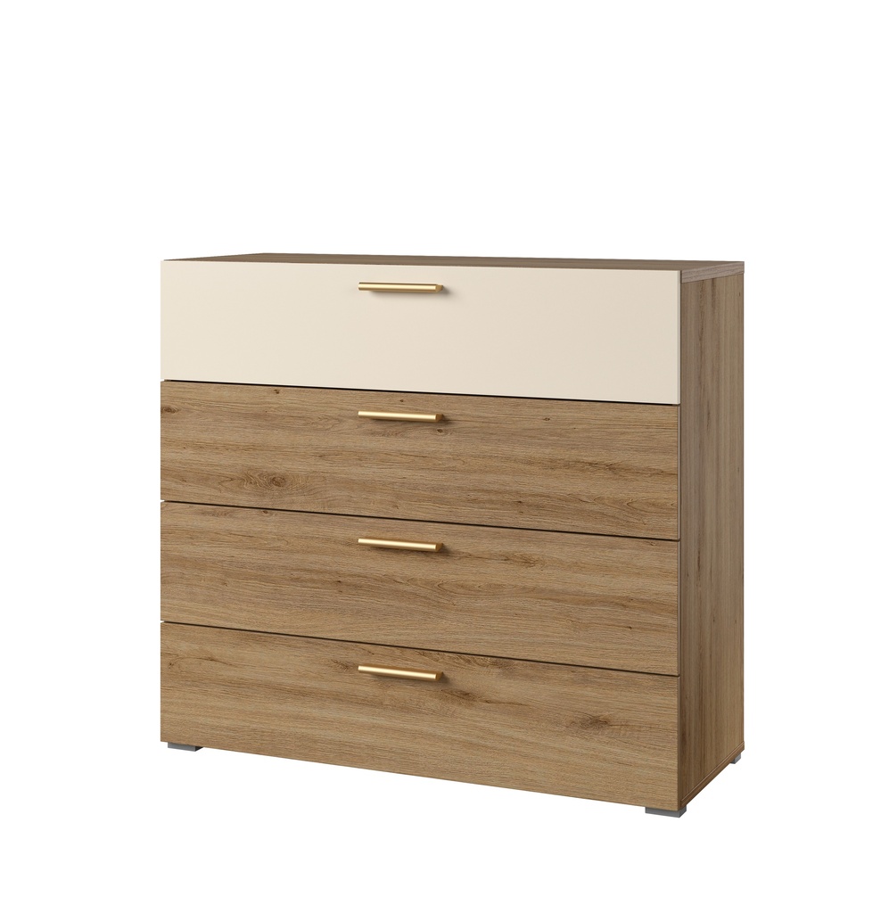COMMODE 4 TIROIRS-24DBNH27-CHÊNE SAUVAGE BEIGE-SABLE-VERTINA
