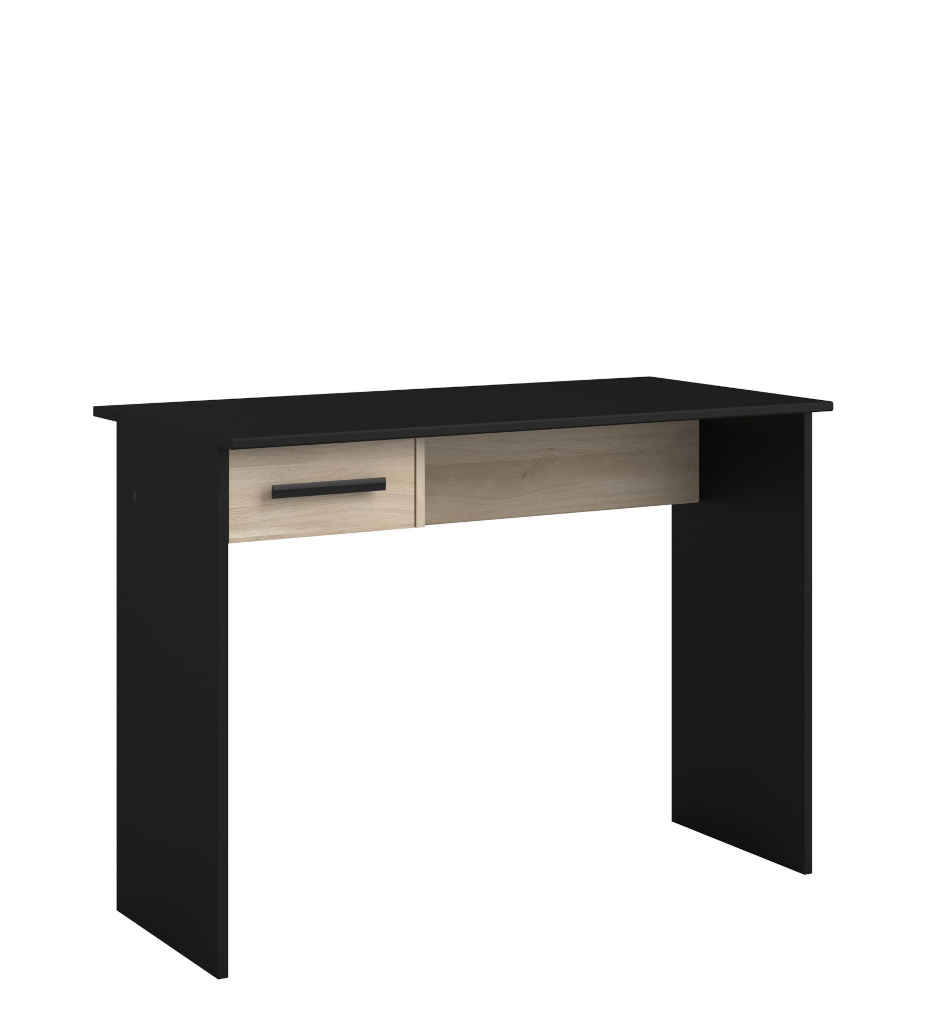 BUREAU 1 TIROIR NOIR/BOIS MILO 7426BURE