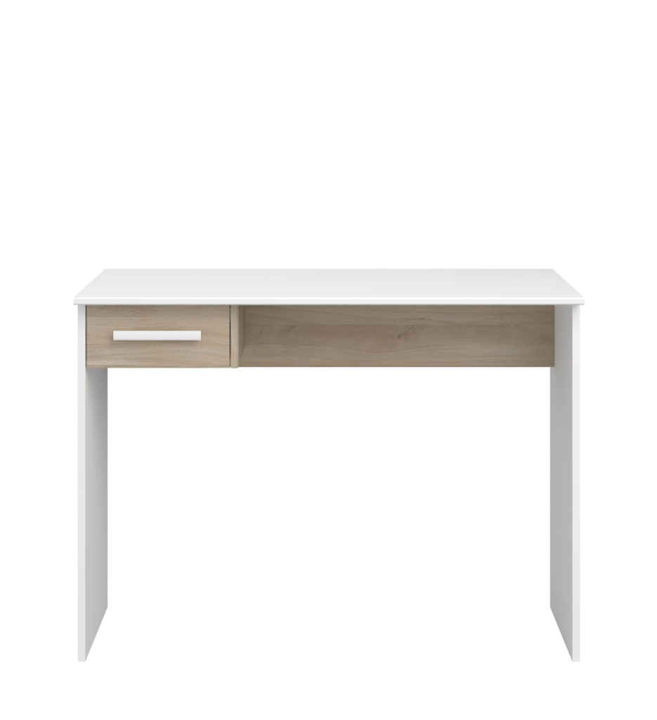 BUREAU 1 TIROIR BLANC/BOIS MILO 7424BURE